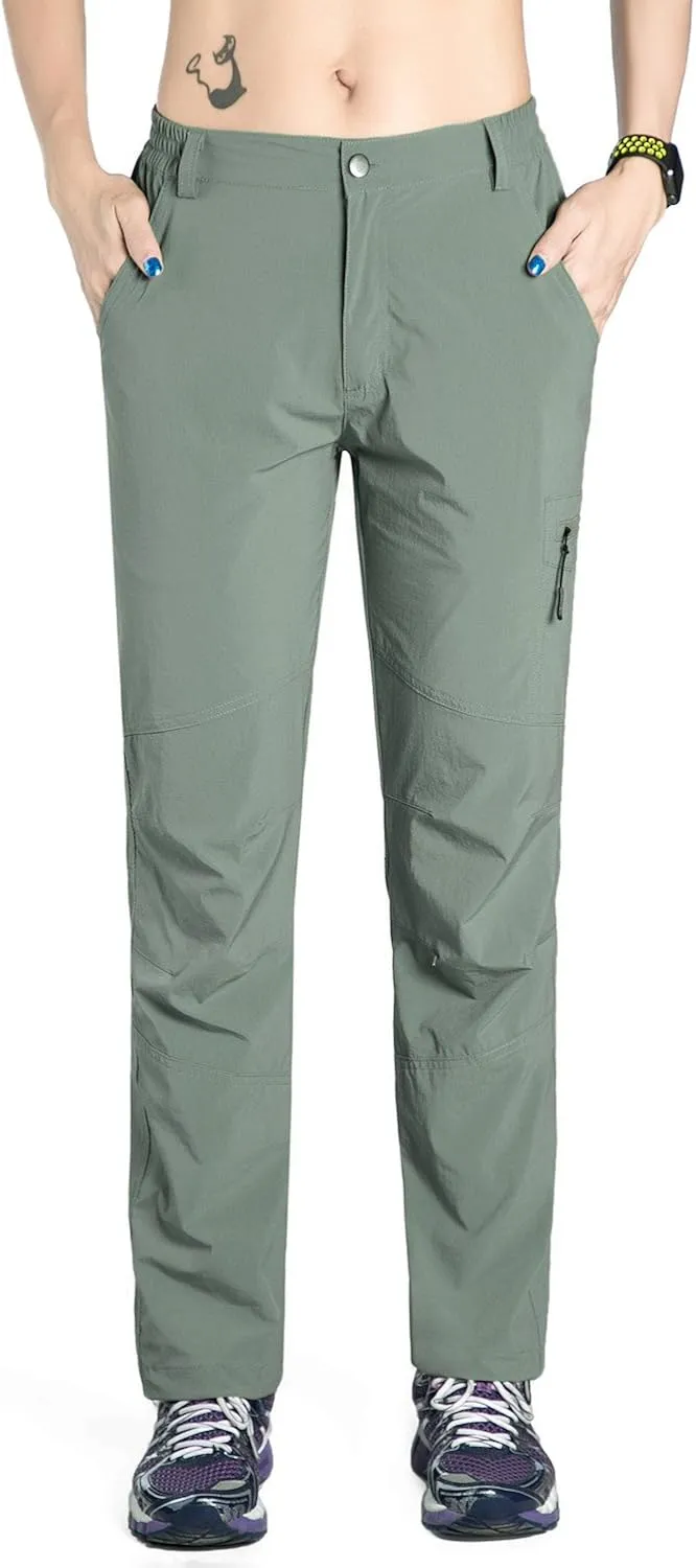 Nonwe Women's Quick Drying Lightweight Hiking Pants with Drawstring Hem