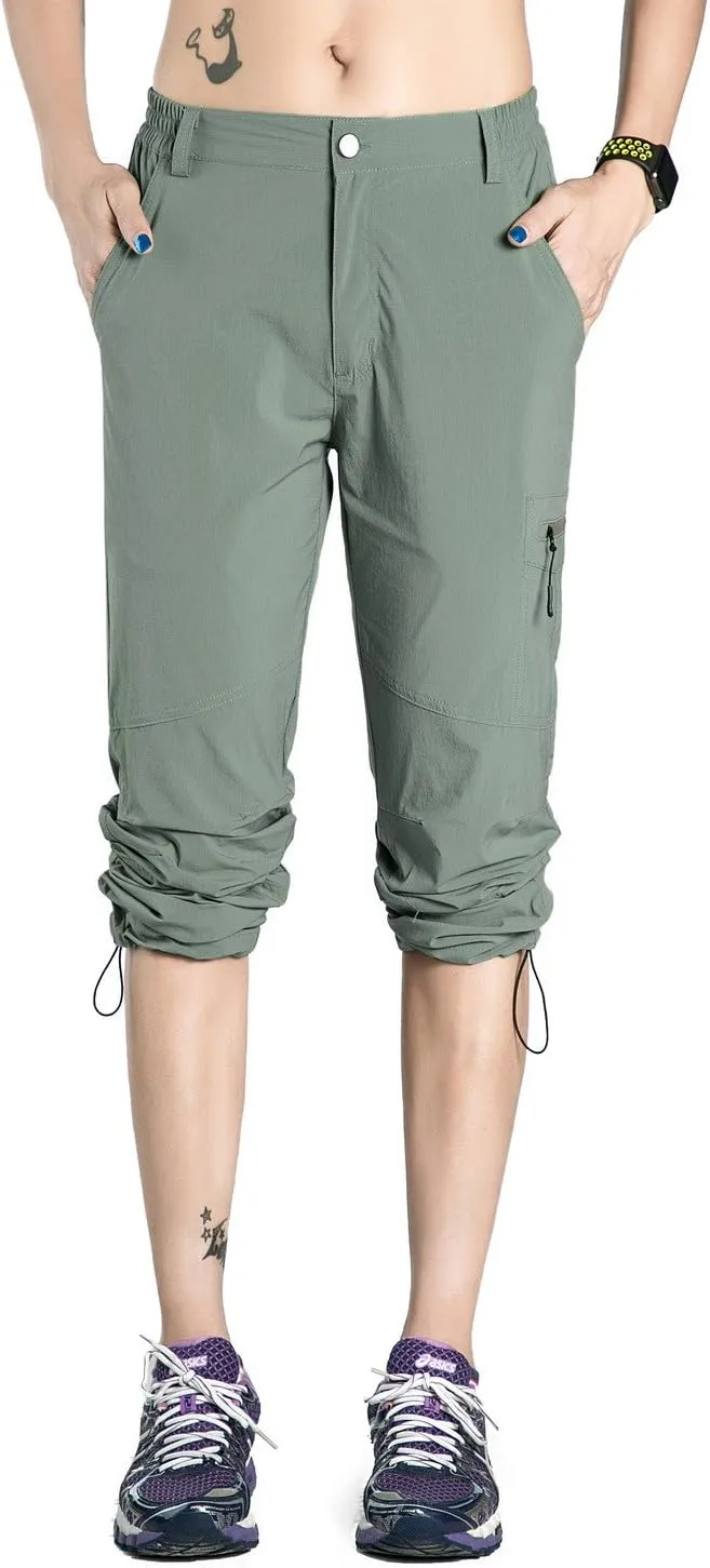 Nonwe Women's Quick Drying Lightweight Hiking Pants with Drawstring Hem