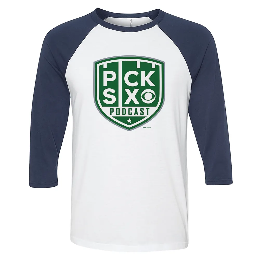Pick Six Logo 3/4 Sleeve Baseball T-Shirt
