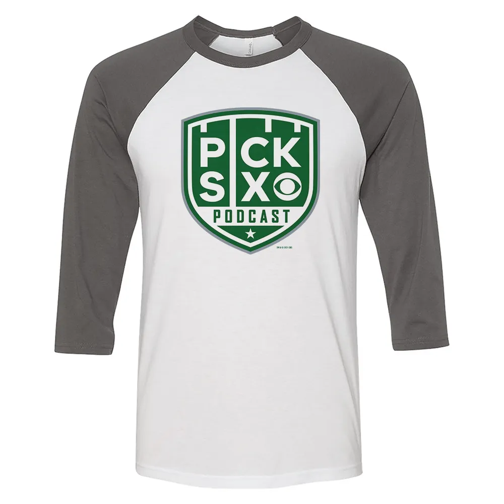 Pick Six Logo 3/4 Sleeve Baseball T-Shirt