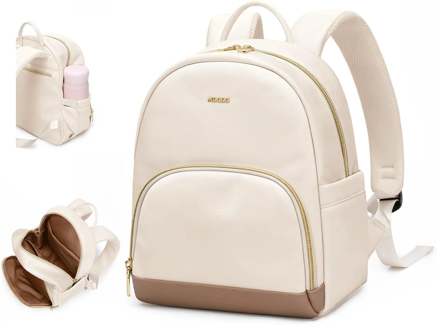 Small Backpack for Women Waterproof Stylish Mini Backpack Daypack Purses Cute Bookbag for Casual College Travel Daily,fit 10.9Inch iPad,Beige