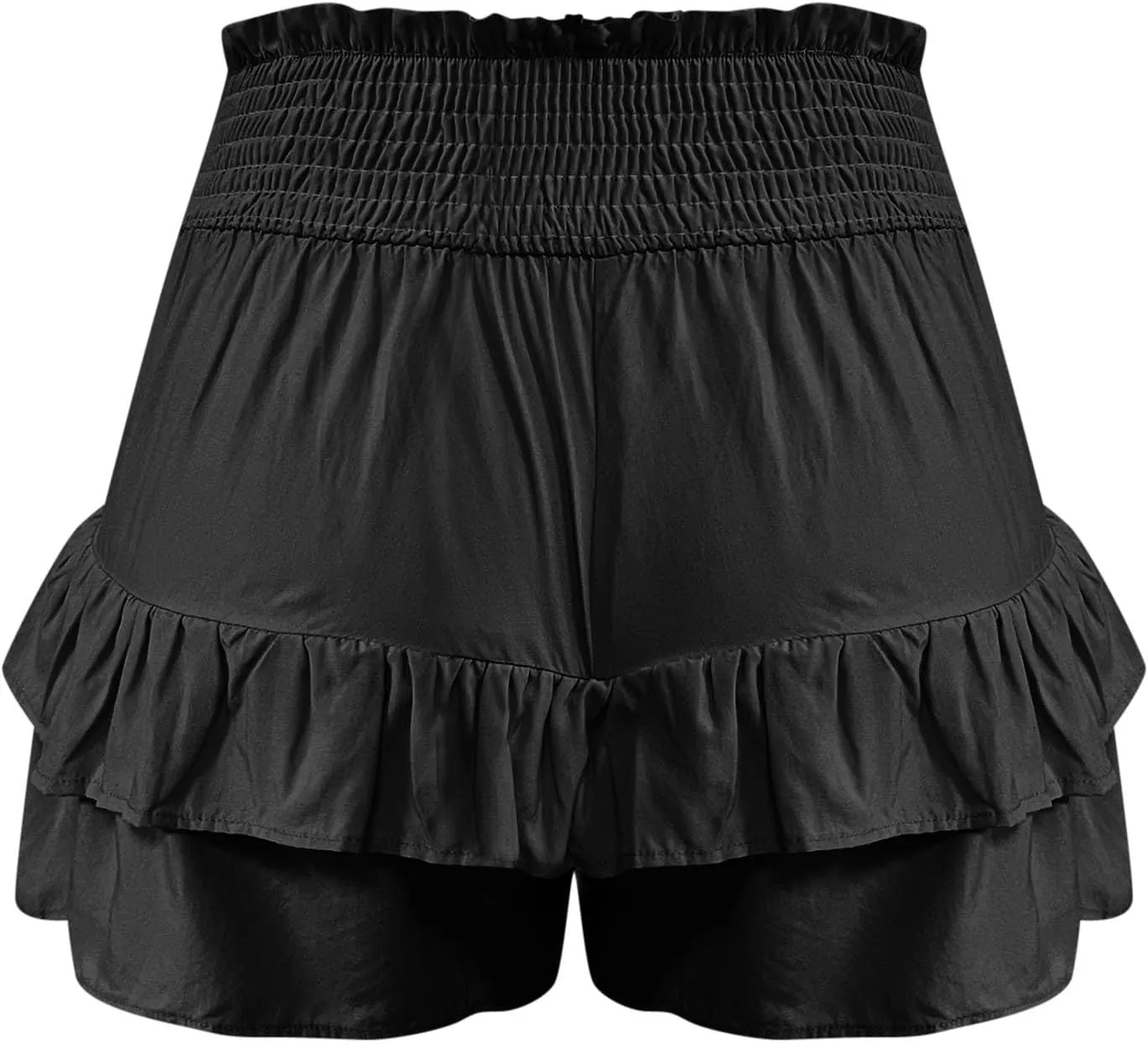 Summer Linen Shorts for Women Dressy Casual Elastic High Waisted Skorts 2025 Fashion Ruffle Pleated Flowy Short Pants
