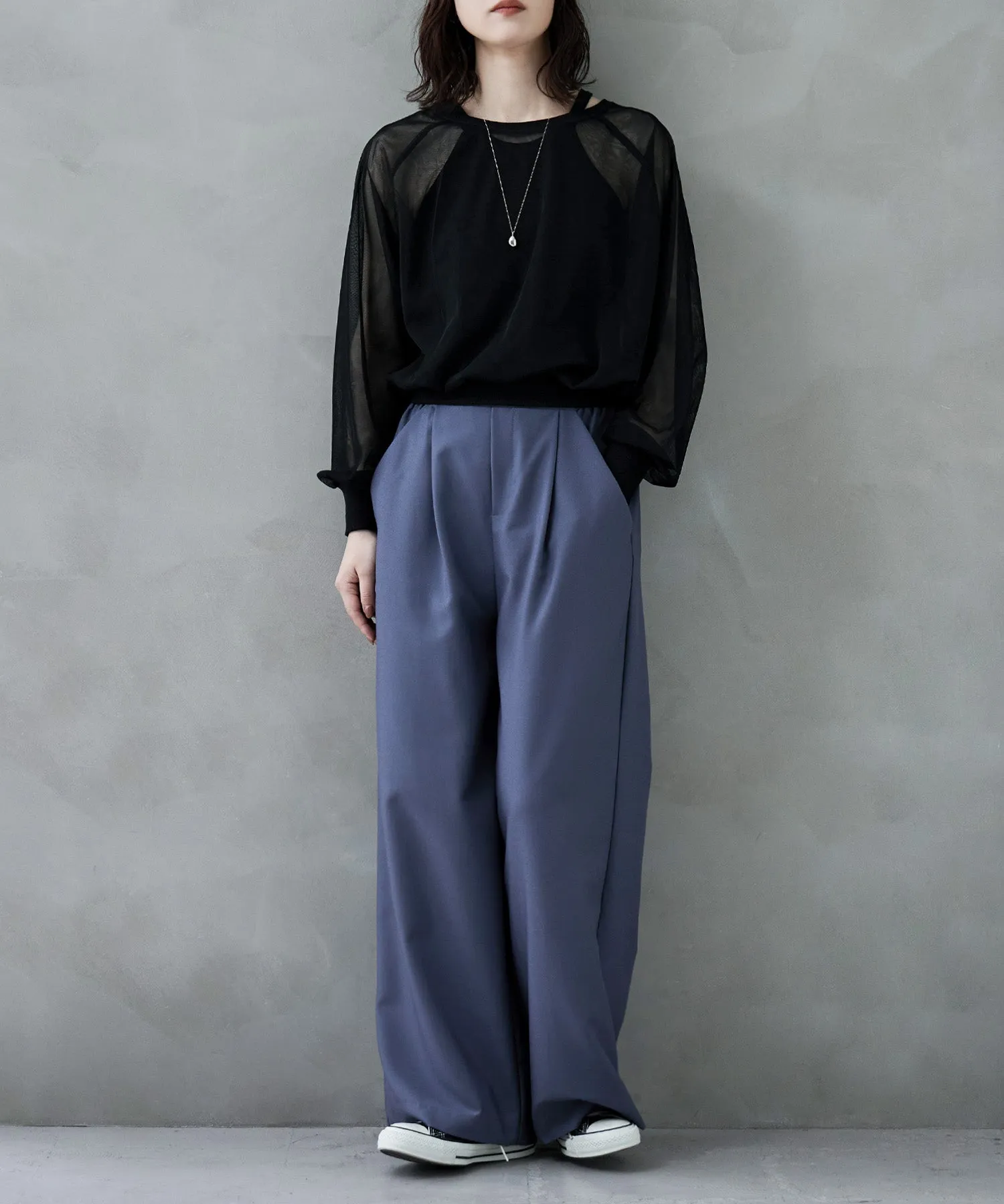 Tulle raglan sleeve tops