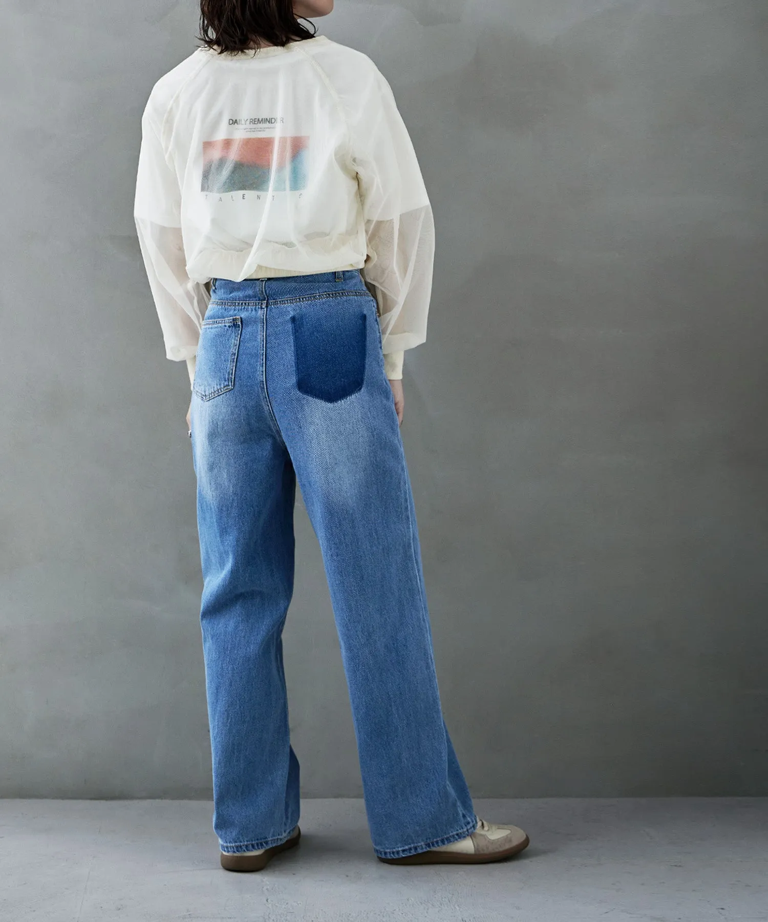 Tulle raglan sleeve tops