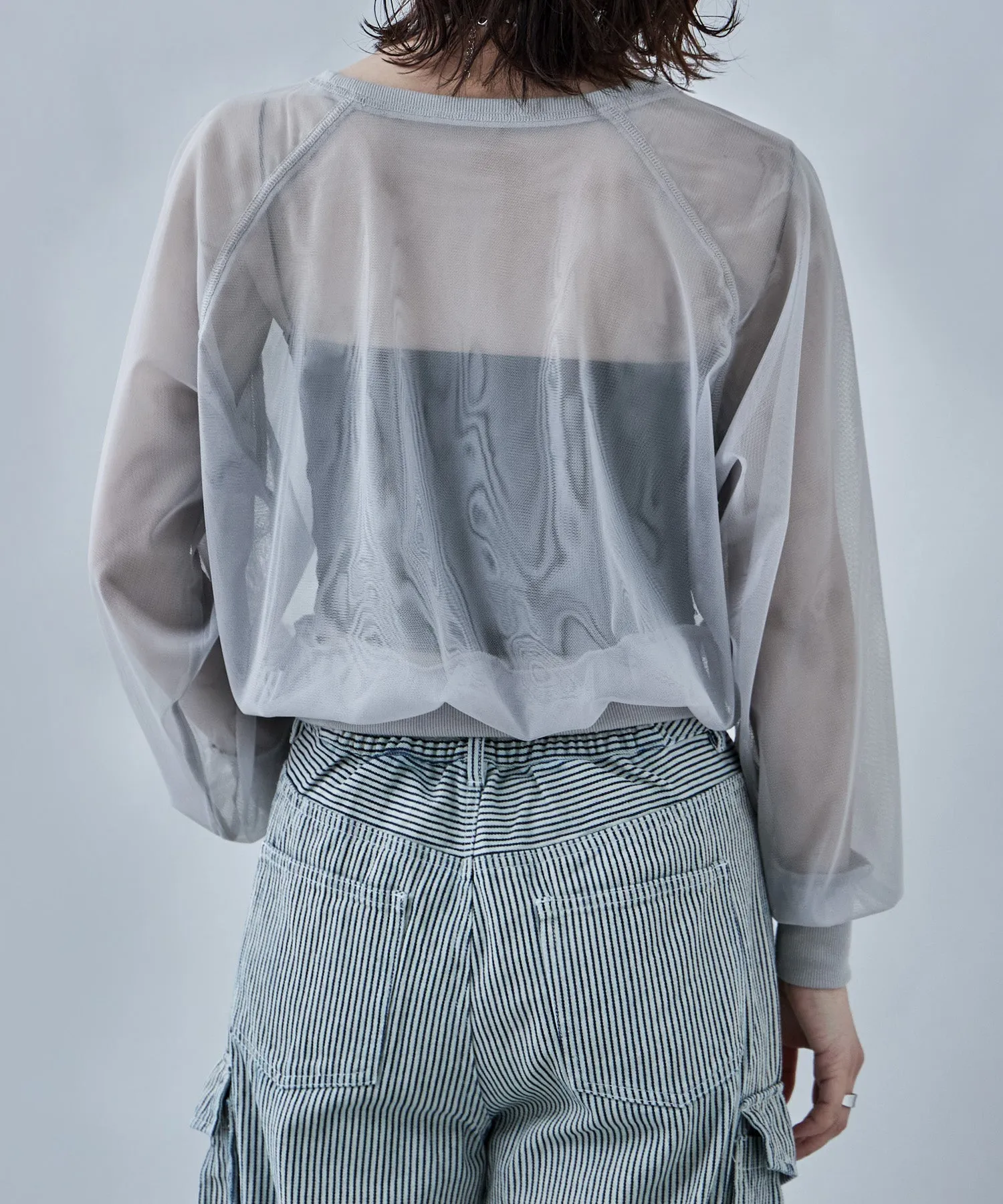 Tulle raglan sleeve tops
