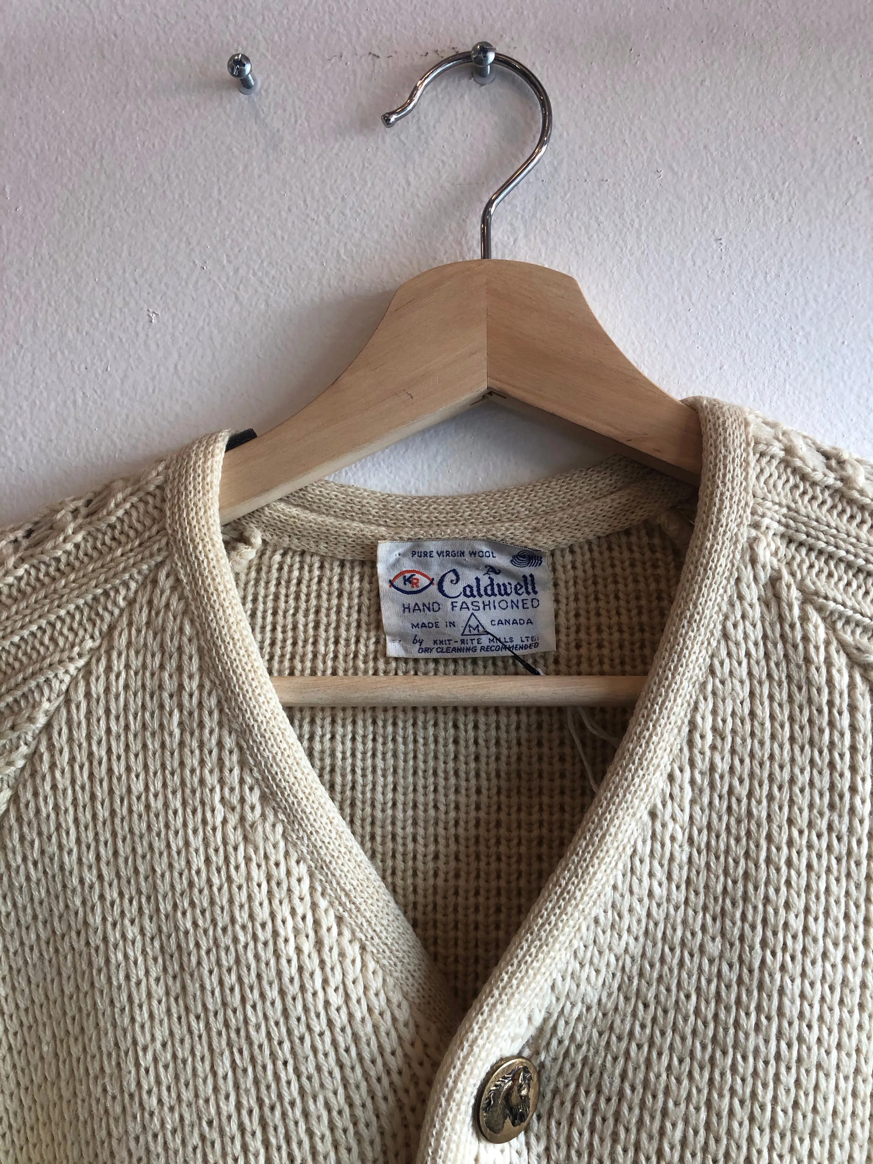 Vintage 1970s Horse-Themed Cardigan Sweater
