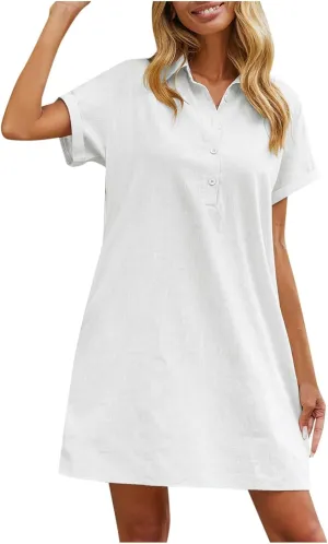 Wedding Guest Dresses for Women Button V Neck Lantern Sleeve Skull Graphic Loose Fit Swing High Waist A-line Shapewear Dress