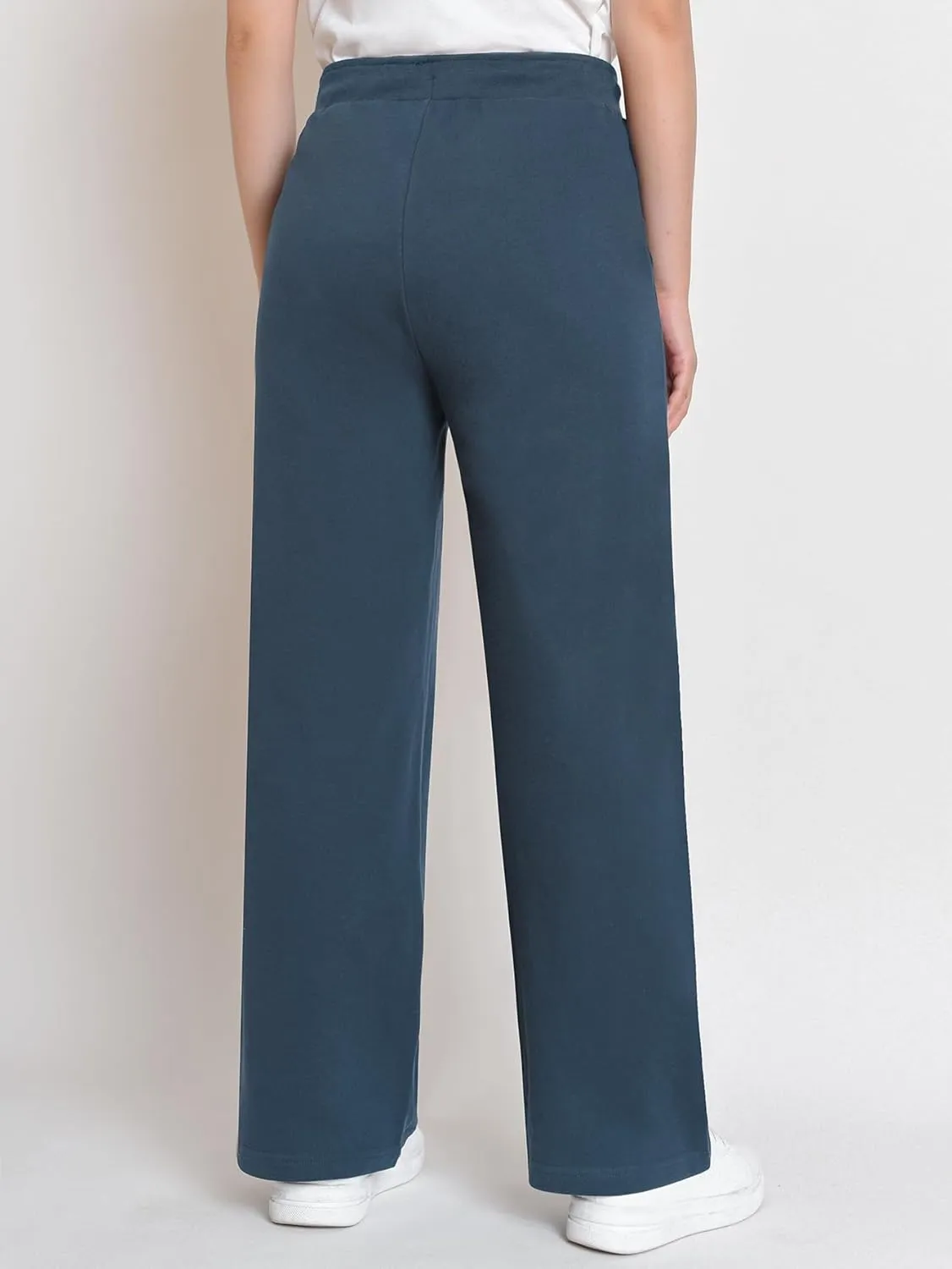 Weintee Women's Petite Wide Leg Sweatpants Cotton Pants with Pockets