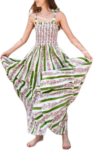 Women Sleeveless Dress Casual Summer Floral Print Tie up Strap A-Line Party Dress Vacation Beach Flowy Sundresses