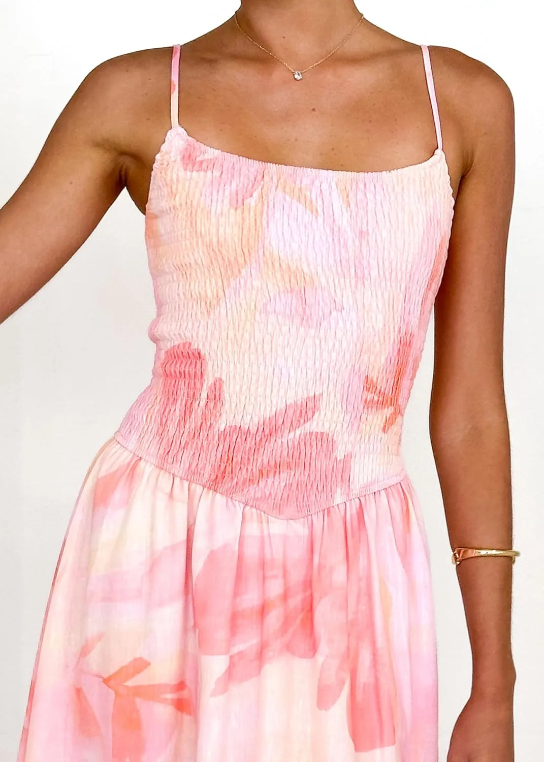 Women Spaghetti Strap Boho Maxi Dress Floral Square Neck Backless Long Dress Summer A Line Flowy Beach Sundress