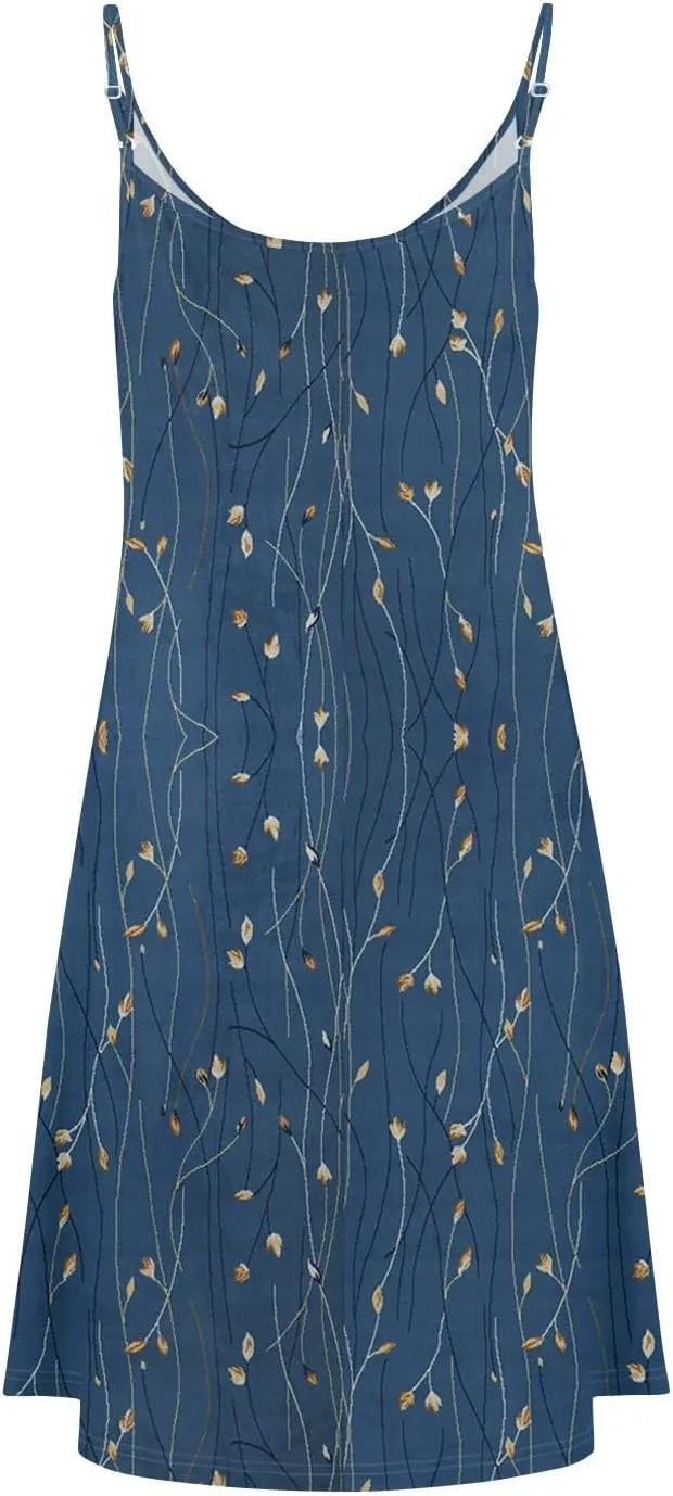 Womens Easter Dress Summer Beach Vacation Halter Dresses Button Down A Line Midi Dress Casual Spaghetti Strap