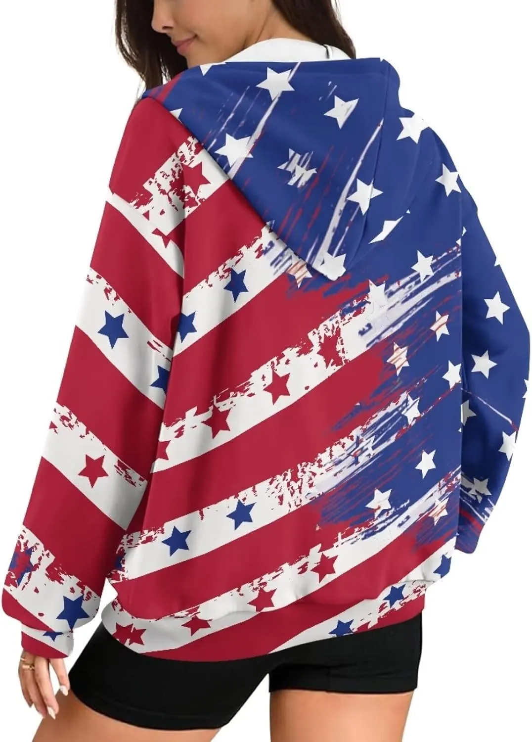 Womens Oversized Hoodie with Zipper Pockets Hooded Gradient Sweatshirt Women Zip Up Sweater Women Size XS-4XL