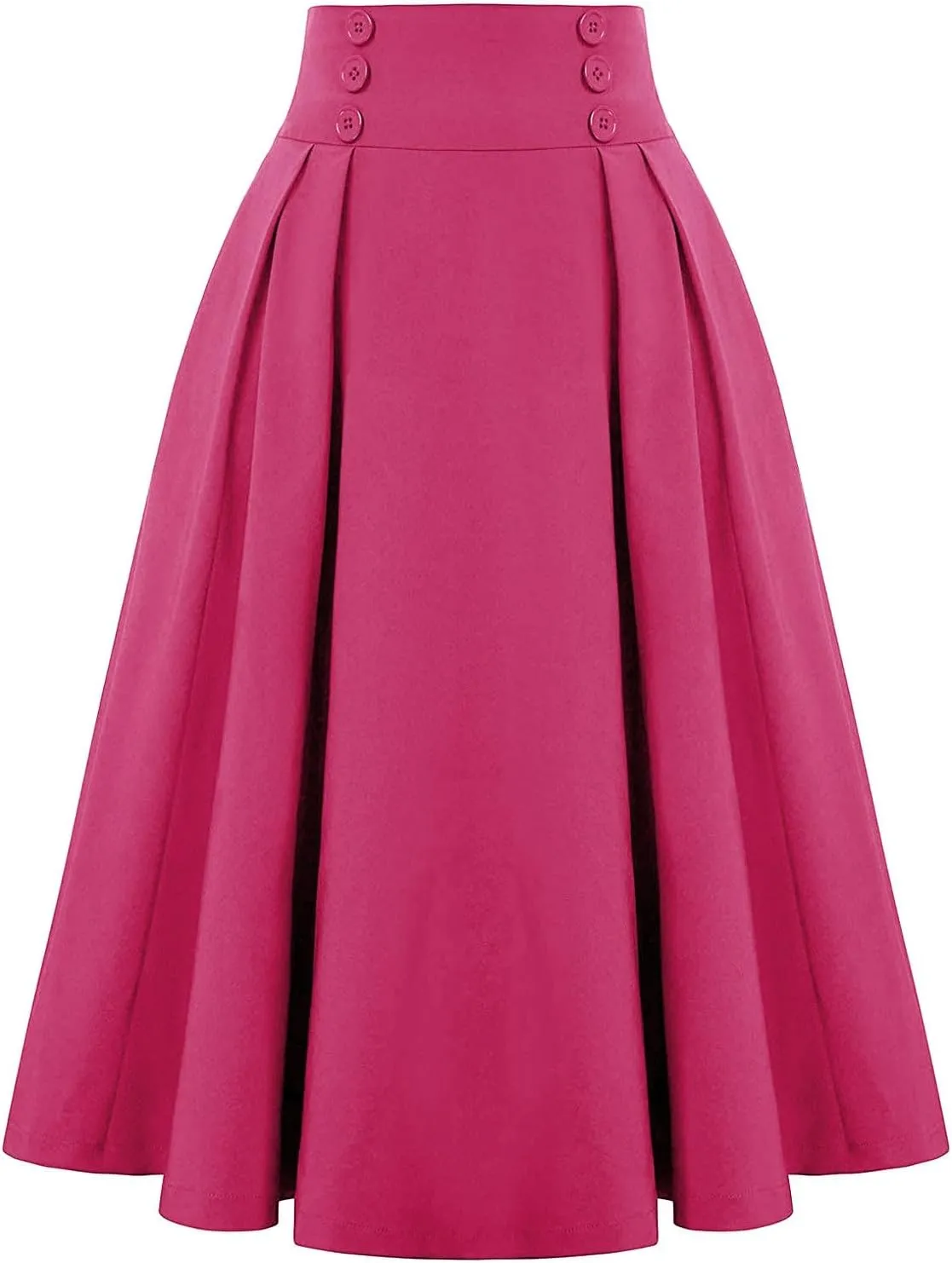 Women's Pleated A-Lined Skirts 2024 Summer Fashion High Waisted Midi Skirt Flowy Swing Going Out Work Skirt
