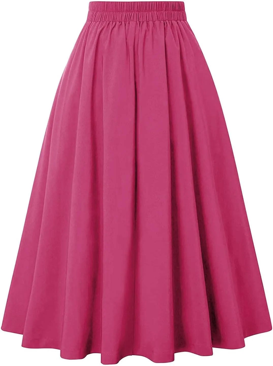 Women's Pleated A-Lined Skirts 2024 Summer Fashion High Waisted Midi Skirt Flowy Swing Going Out Work Skirt