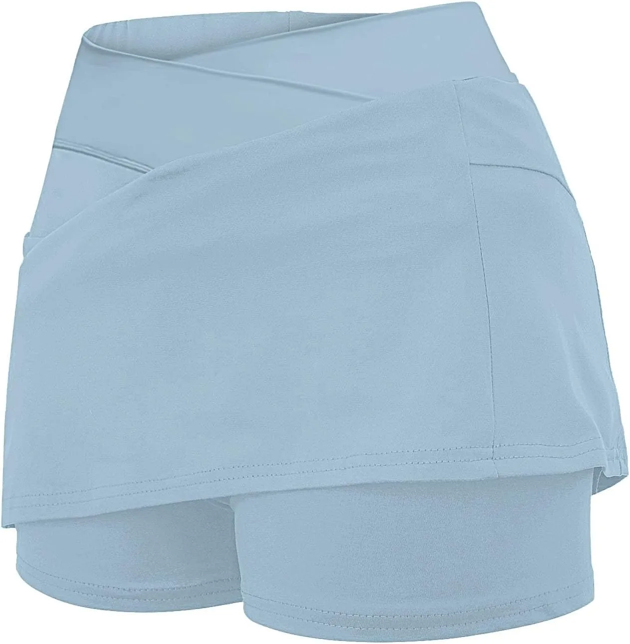 Women's Pleated Skirts Summer Sports Loose Trendy Drawstring Solid Color Yoga Fitness Tennis Skirt Plus Size, S-5XL