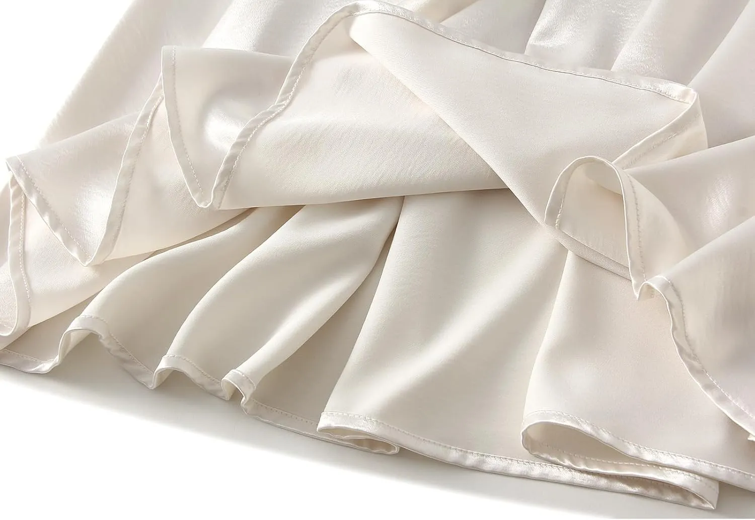 Women's Satin Skirts Long Length High Waisted Solid Color A-Line Luxury Wedding Dress Up Pleated Flowy Midi Skirt