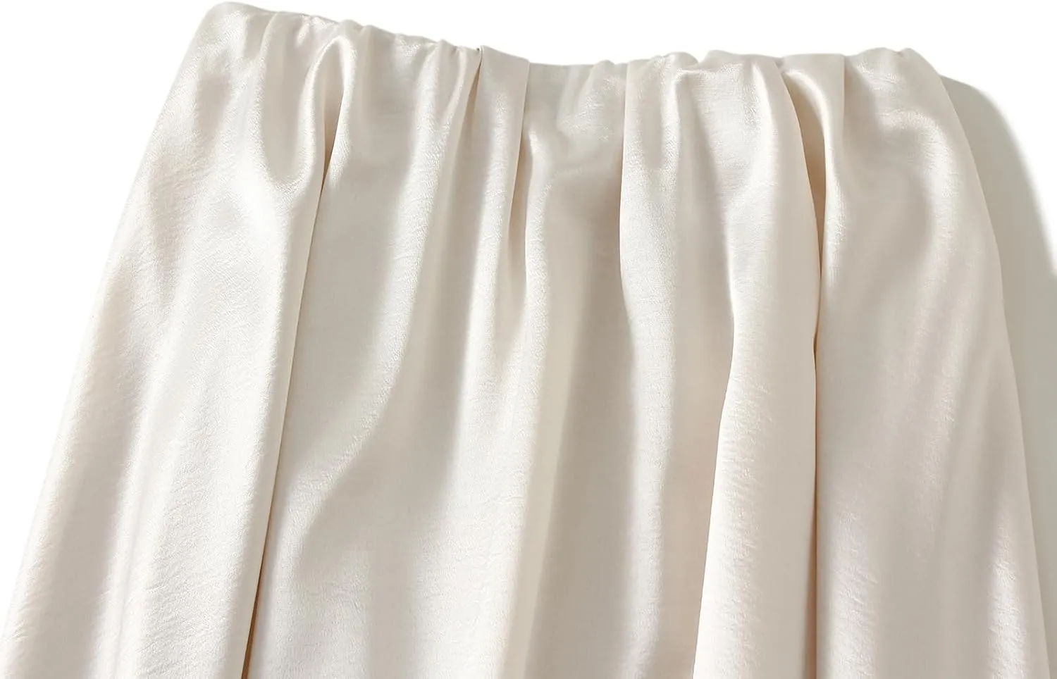 Women's Satin Skirts Long Length High Waisted Solid Color A-Line Luxury Wedding Dress Up Pleated Flowy Midi Skirt