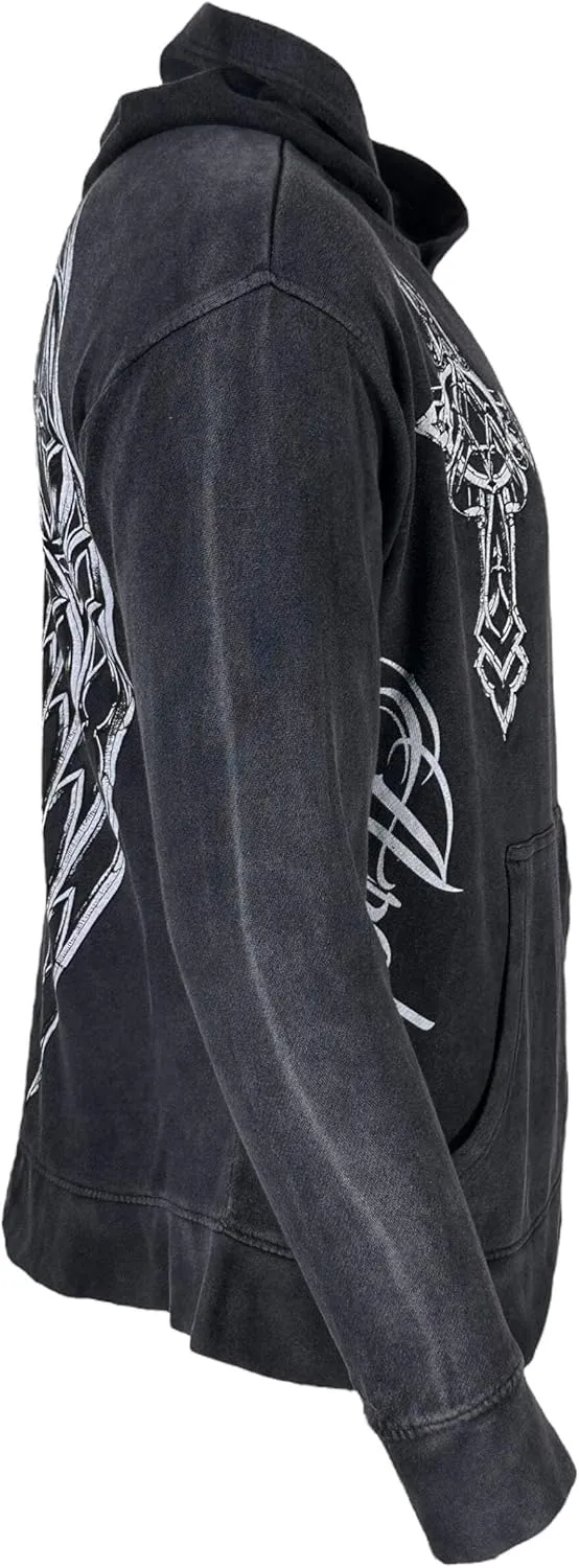 Xtreme Couture By Affliction Unisex Oversized Boxy Pullover Hoodie Stone Ranger