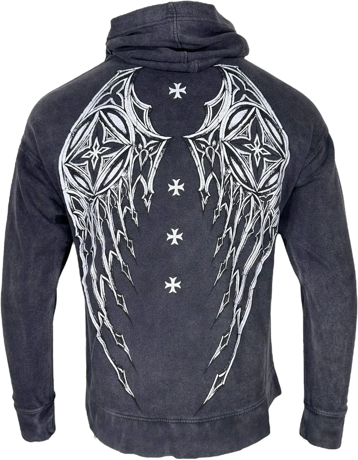 Xtreme Couture By Affliction Unisex Oversized Boxy Pullover Hoodie Stone Ranger