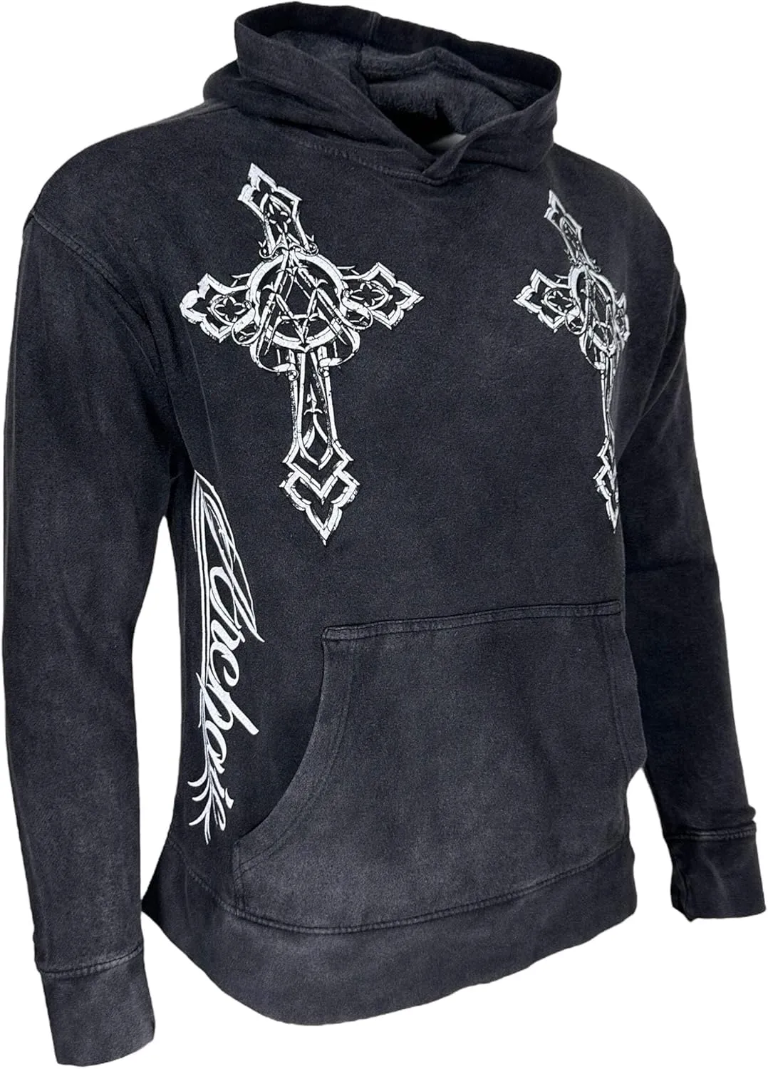 Xtreme Couture By Affliction Unisex Oversized Boxy Pullover Hoodie Stone Ranger