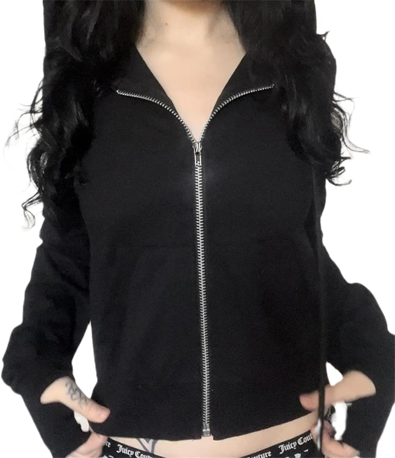 Y2K Hoodie Women Teen Girls Grunge Graphic Hooded Top Goth Punk Pullover Oversized Sweatshirt Jacket Streetwear