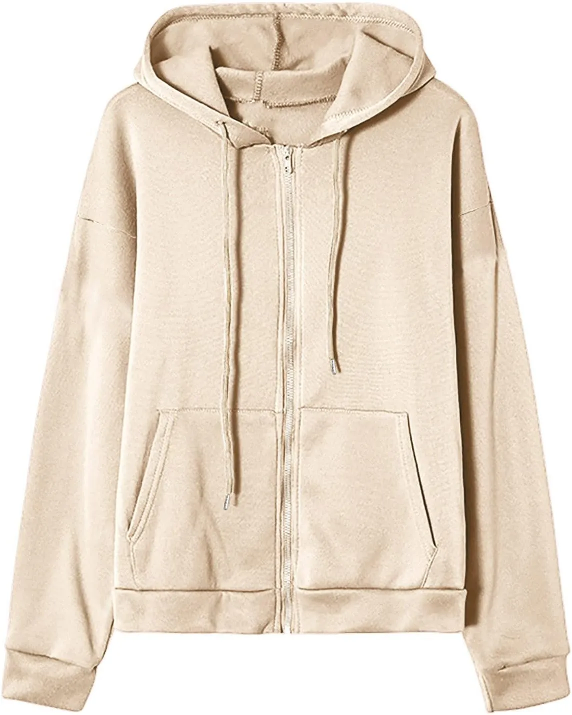 Zip Up Hoodie Teen Girl Y2K Clothes Cute Oversized Fall Jacket Long Sleeve Casual Drawstring Sweatshirts with Pocket
